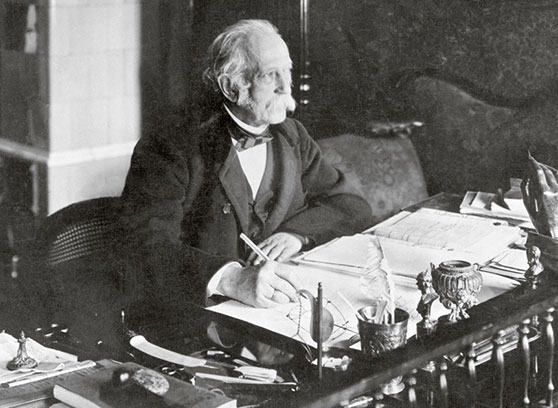 Fontane an seinem schreibtisch, Foto von 1894